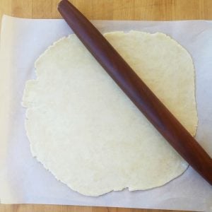 rolled dough with french pin