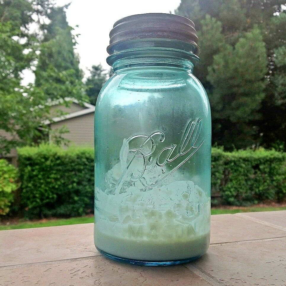 Sourdough Starter in Vintage Jar