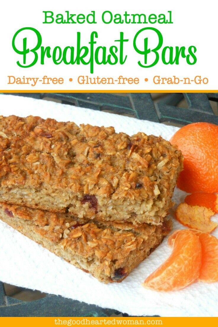 Soft Baked Oatmeal Breakfast Bars Recipe | Dairy-free, Gluten-free Recipe
