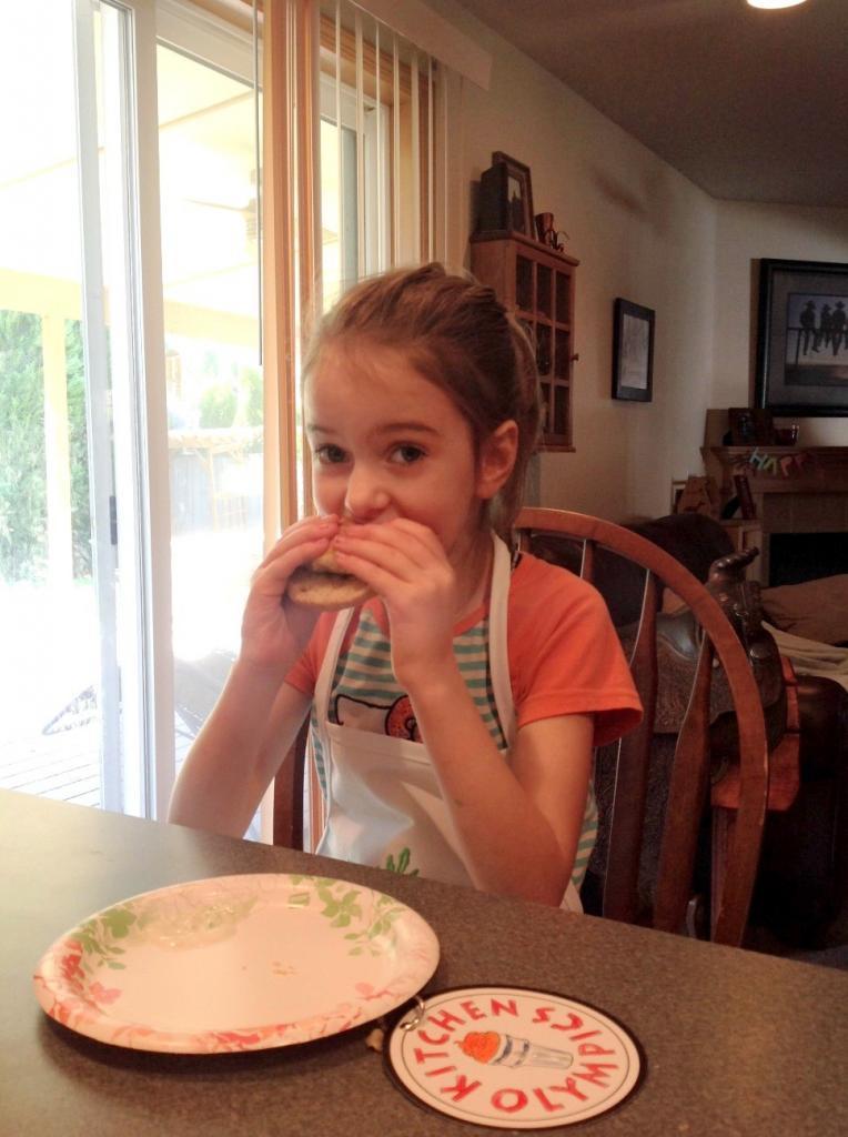 Girl eating turkey burger