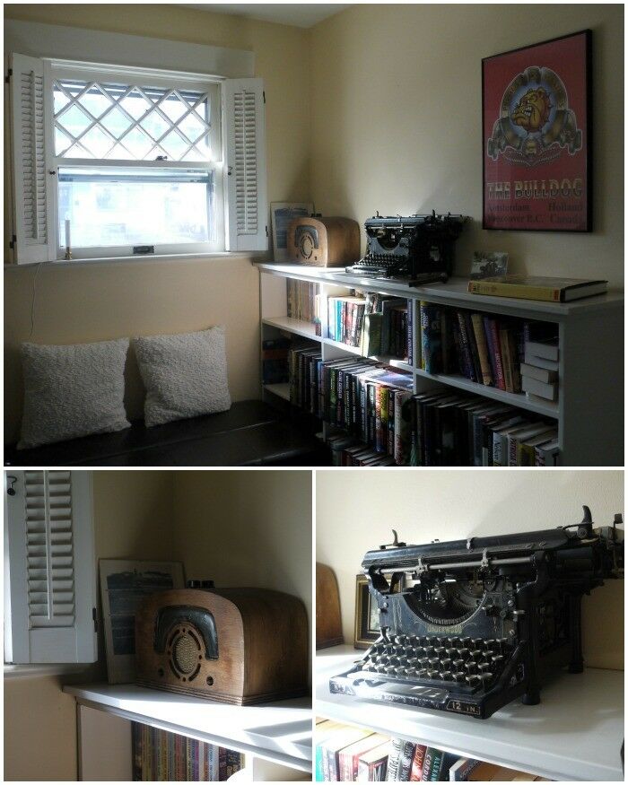 Collage of library in Hood River BnB
