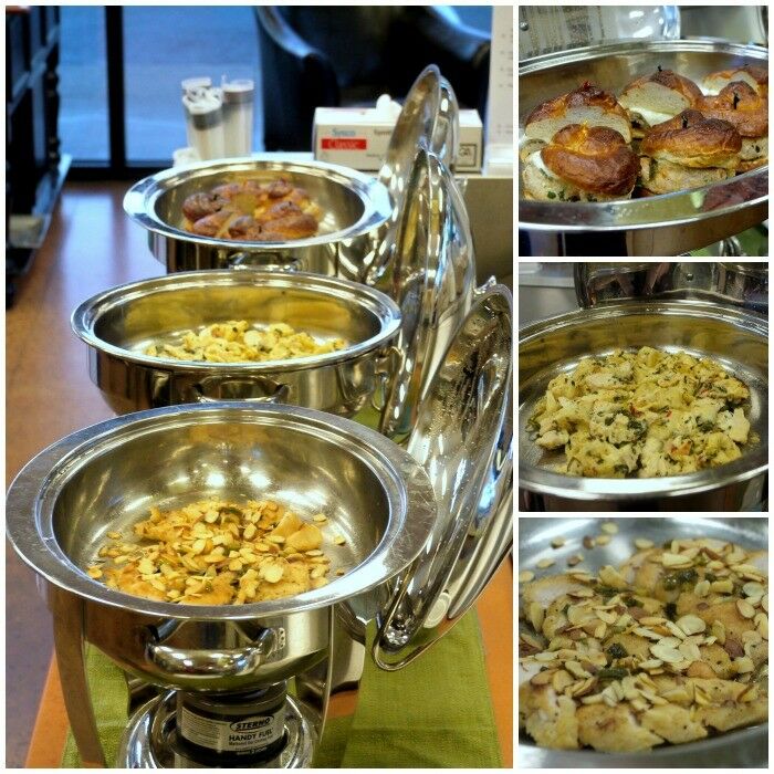 Collage of prepared meals for tasting. 