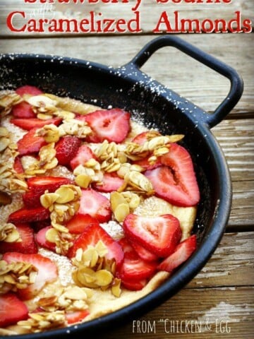 Strawberry Souffle Omelet with Maple-Caramelized Almonds from "Chicken and Egg" by Janice Cole | The Good Hearted Woman