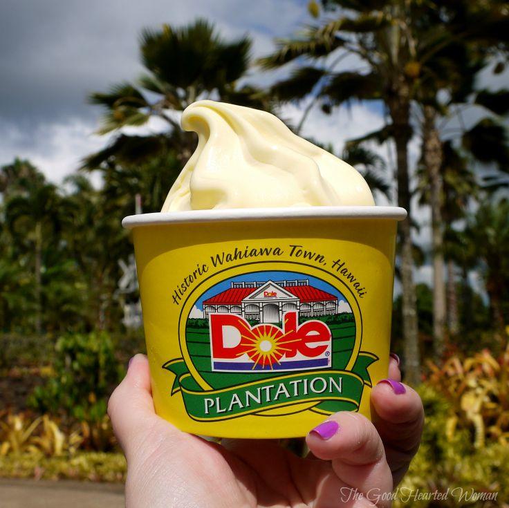 Close-up of small serving of Dole Whip. 