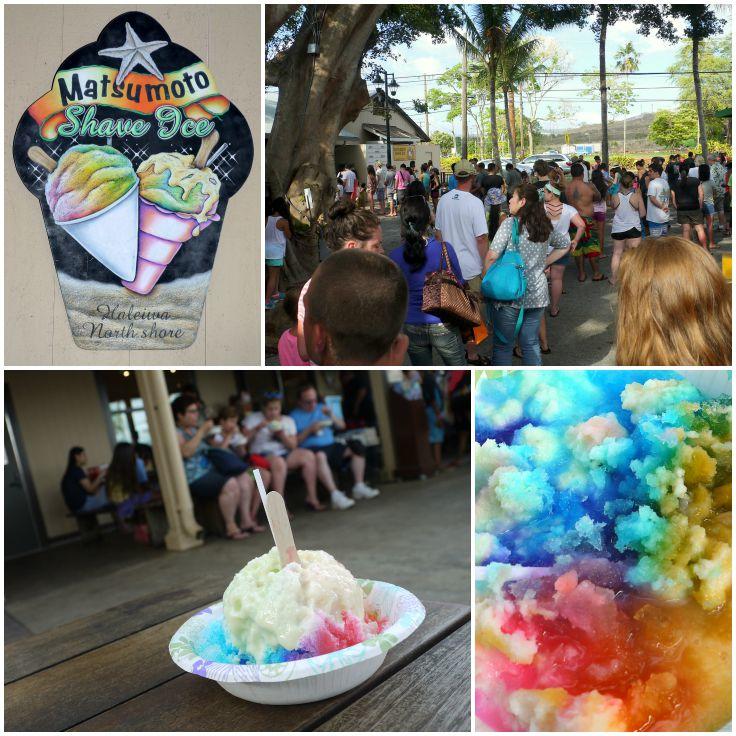 Collage of shave ice images.