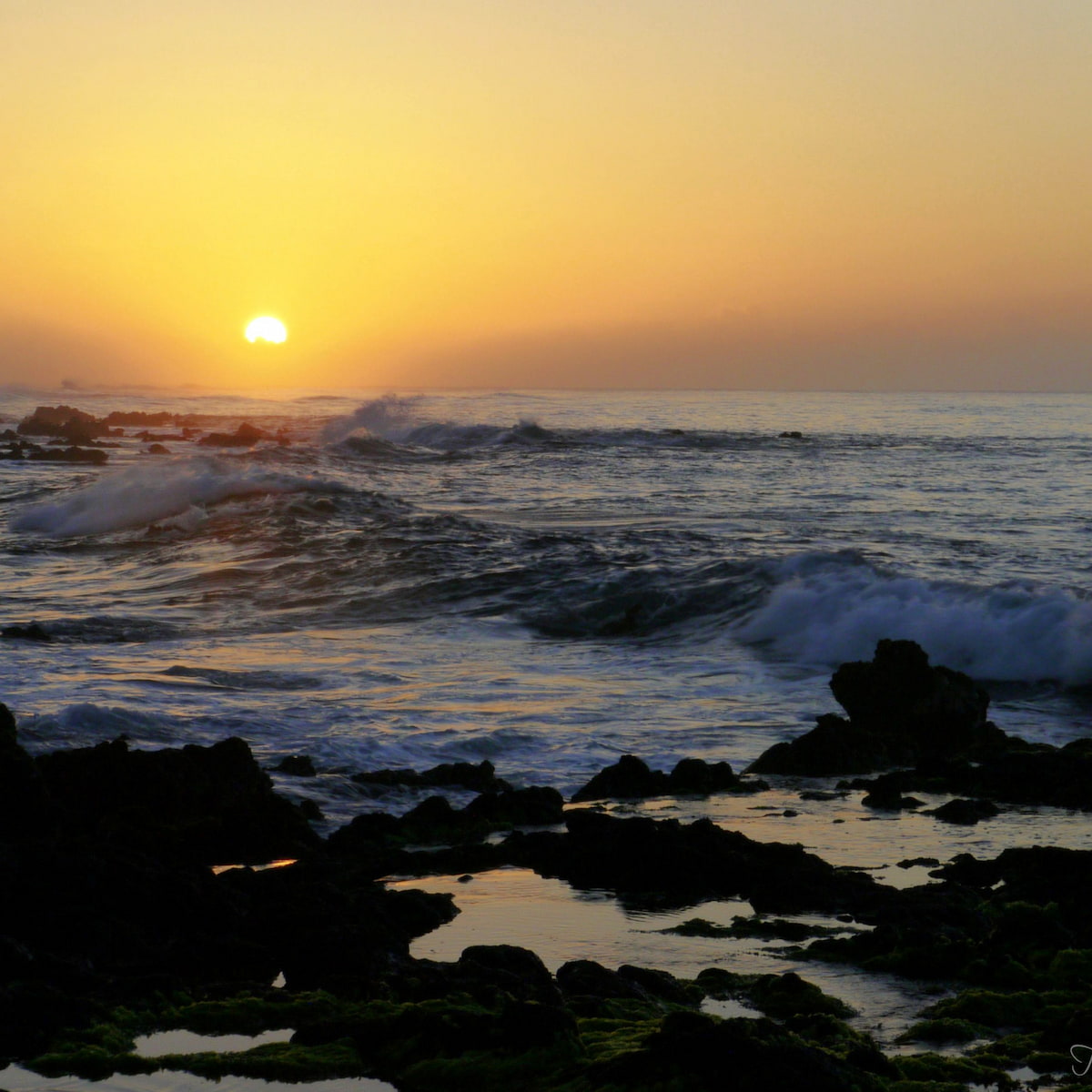 Sunrise on an Oahu beach.