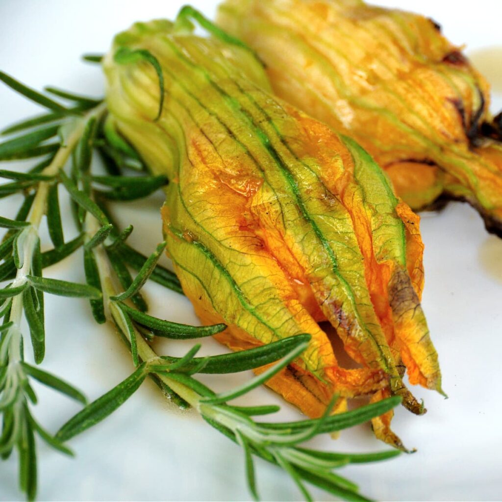 Grilled Stuffed Squash Blossoms • The Good Hearted Woman