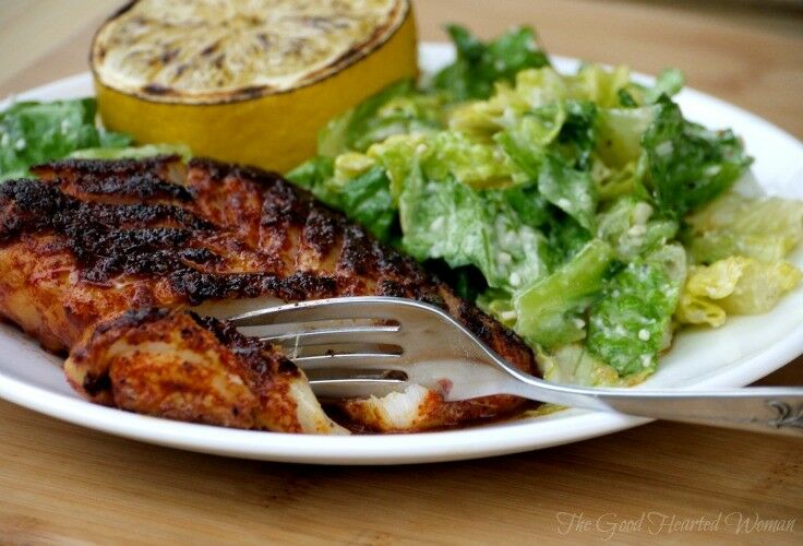 spicy pan-fried blackened rockfish