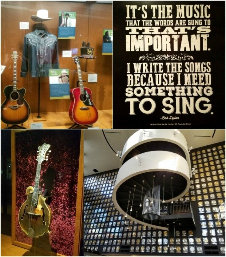 Country Music Hall of Fame - collage of images; mandolin