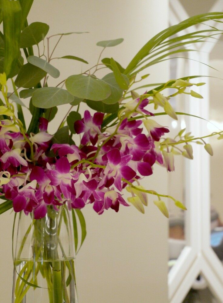 Flowers in a glass vase