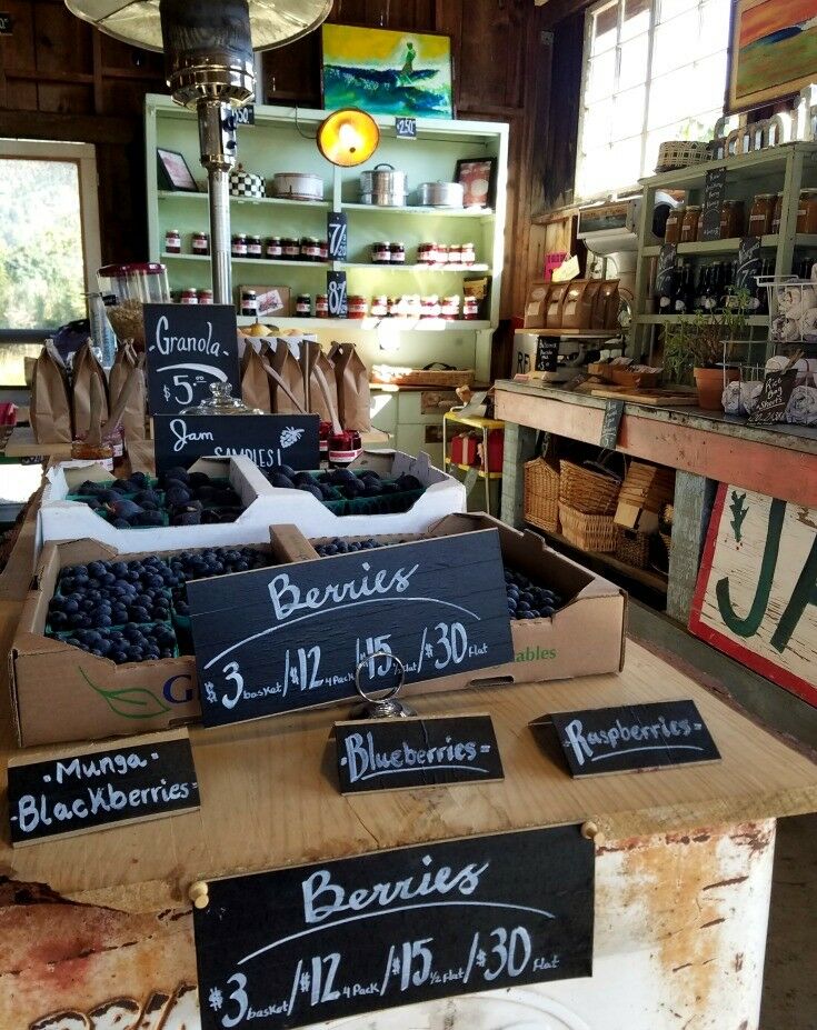 Berry shop interior, with fresh berries for sale. 