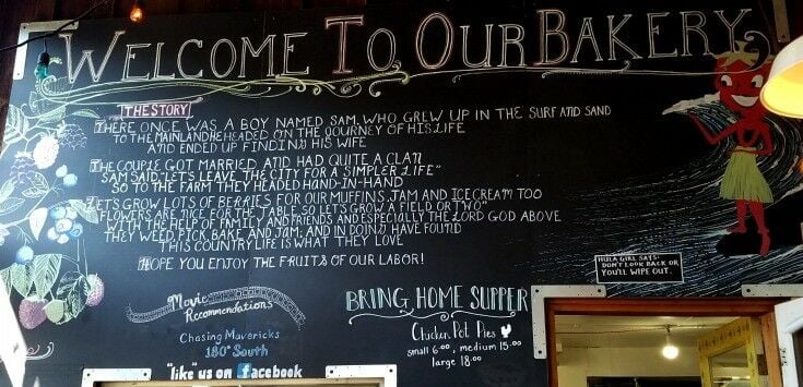 Chalkboard with poem written on it. 