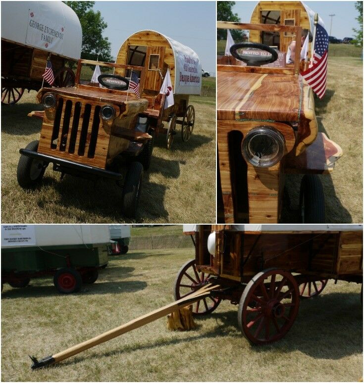 Stunning handmade wooden jeep.