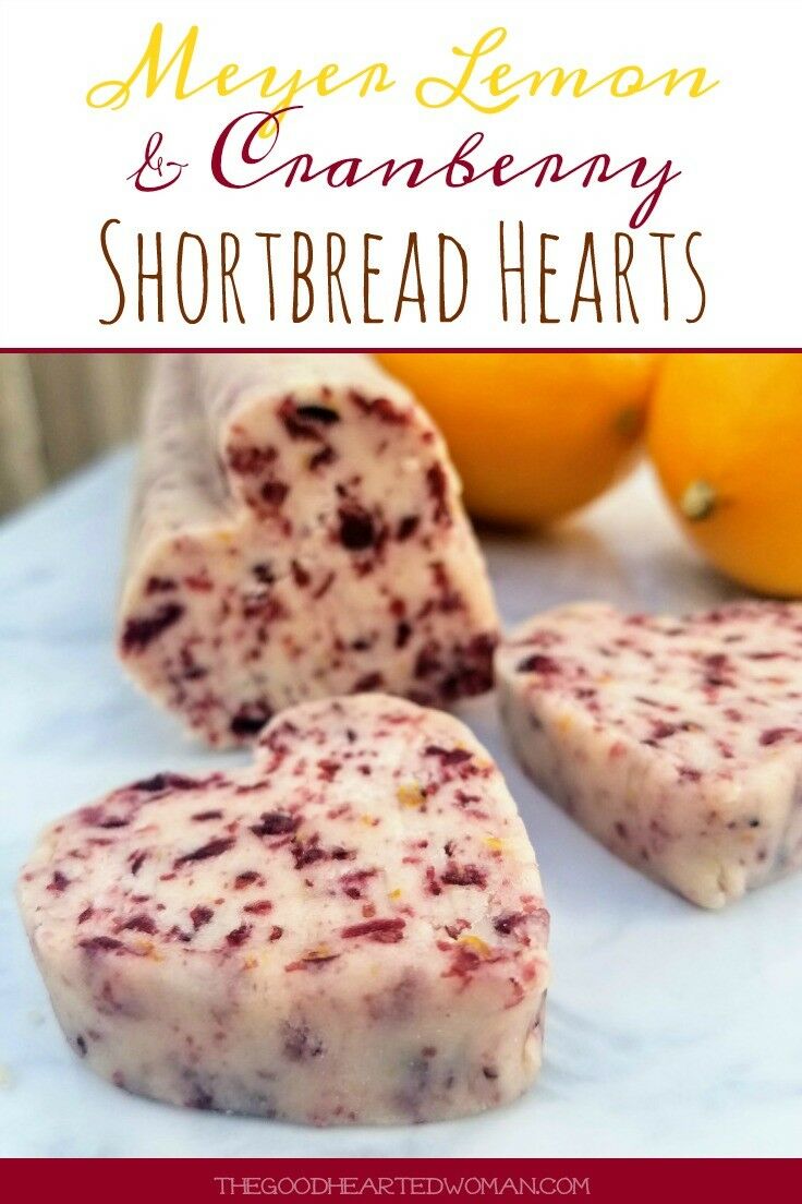 Meyer Lemon & Cranberry Shortbread Hearts | The Good Hearted Woman
