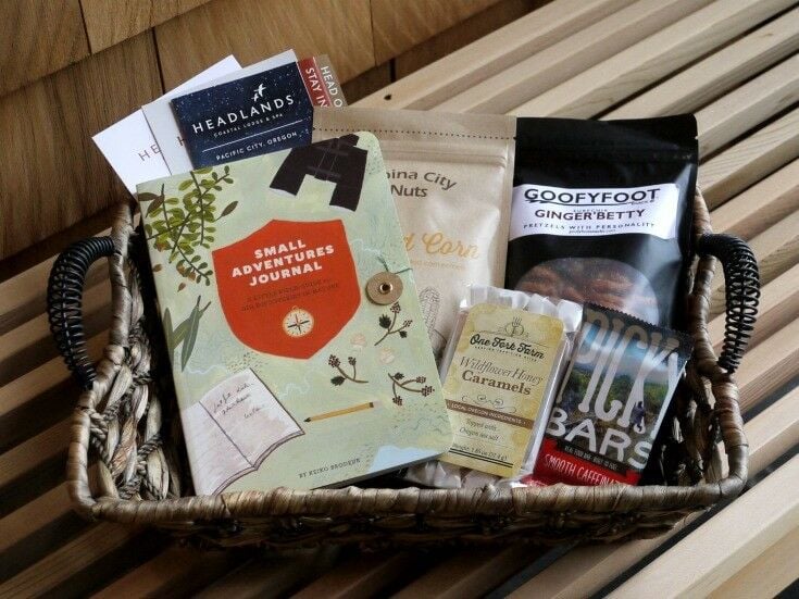 Treat basket for guests from Headlands. 