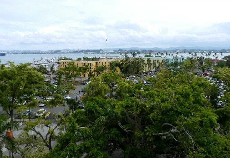 View of San Juan from atop the city wall. 