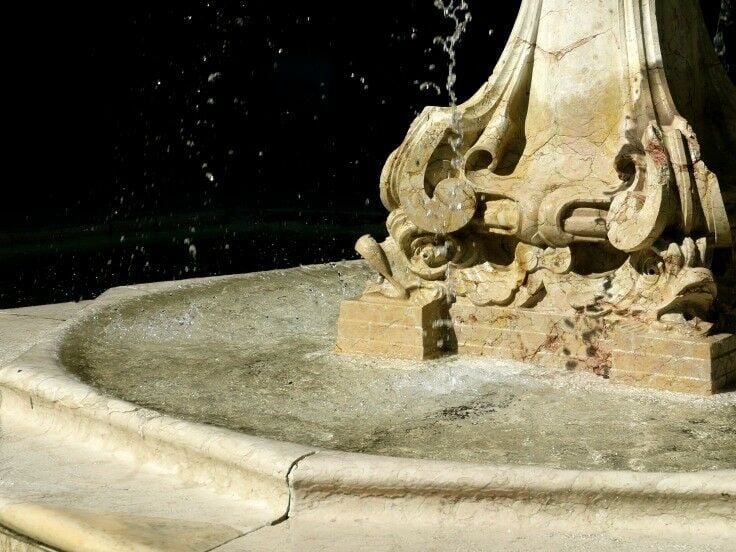 Detail of fountain base.