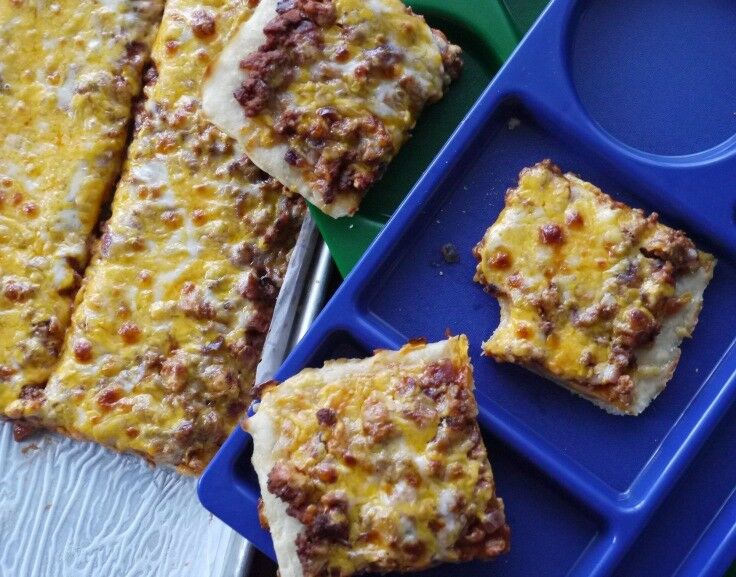 Old School Cafeteria Pizza Recipe | The Good Hearted Woman 