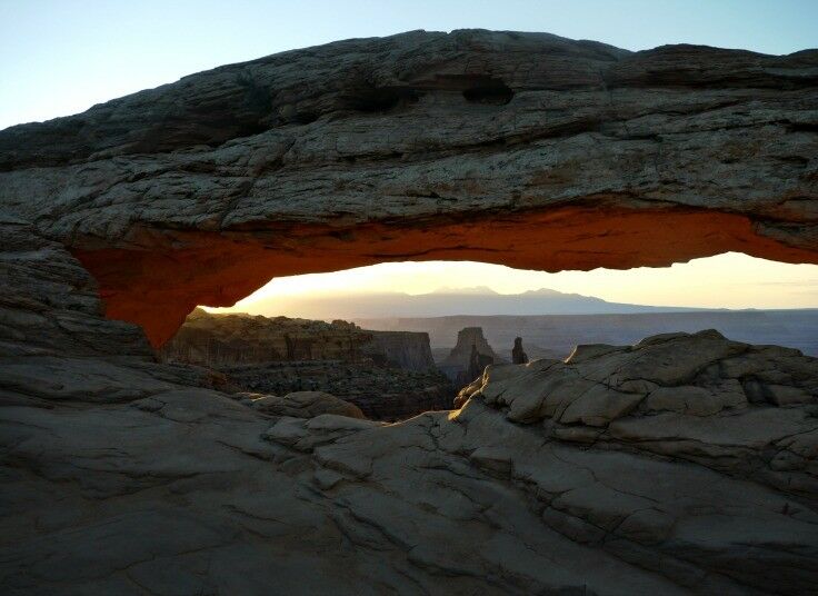 Mesa Arch at sunrise. 