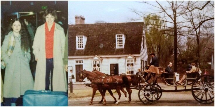 Horse-drawn carriage on the streets of Colonial Williamsburg. 