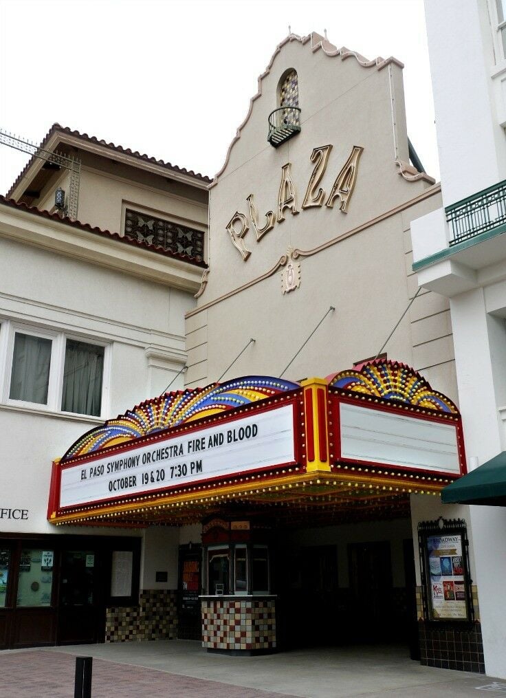 Front entrance to the Plaza Theater in El Paso. 