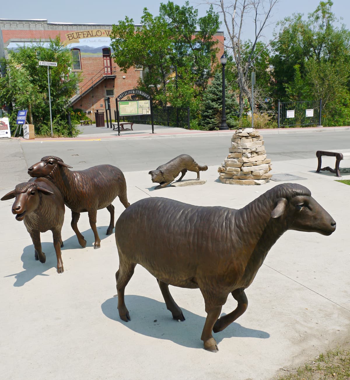 Basque sheep statues in Buffalo, Wyoming. 