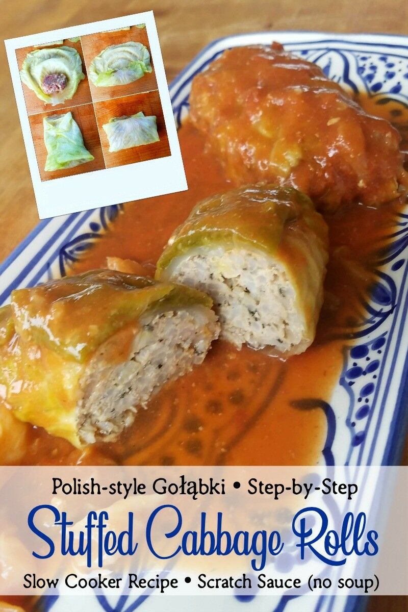 Slow Cooker Stuffed Cabbage Rolls (Polish-style Gołąbki)