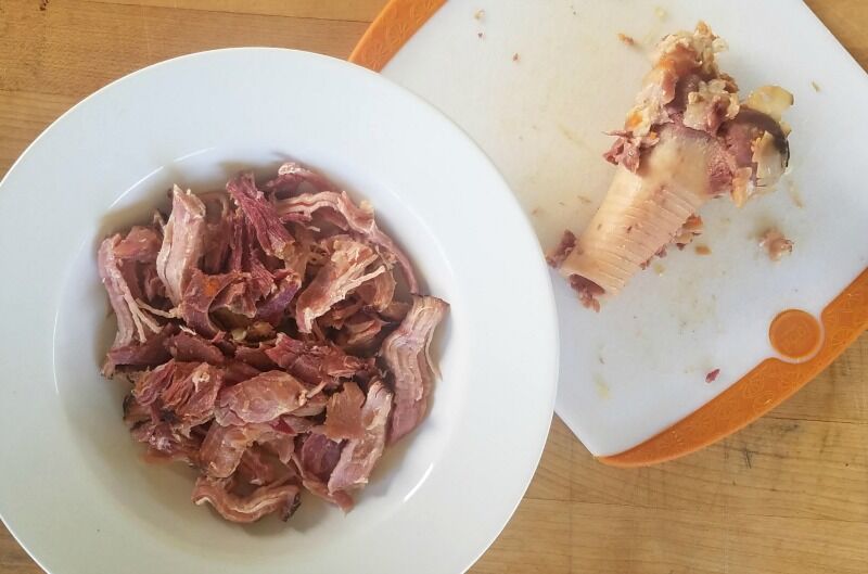 Ham bone, stripped