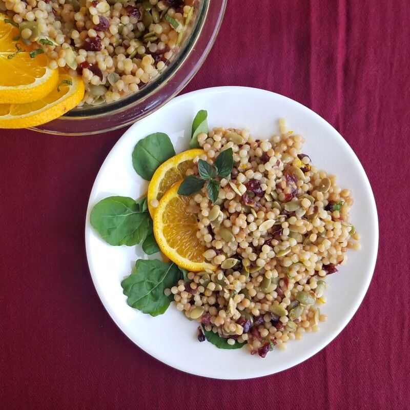 Cranberry Orange Pearl Couscous Warm Side Or Cold Salad