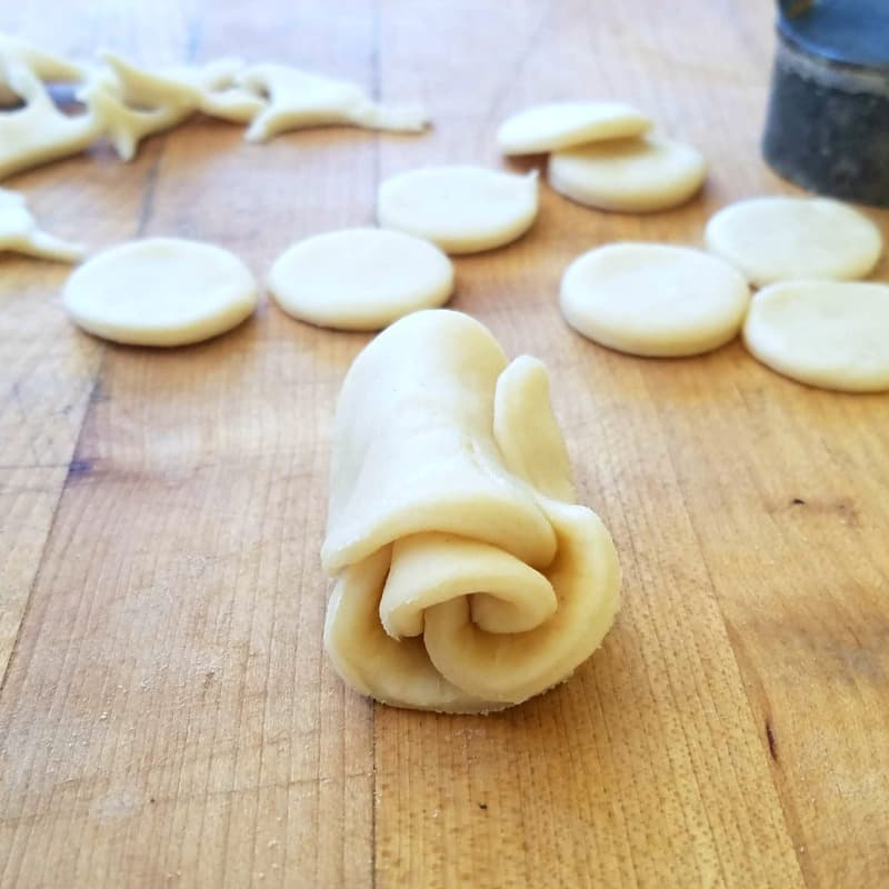 pie dough rose, rolled and ready to cut