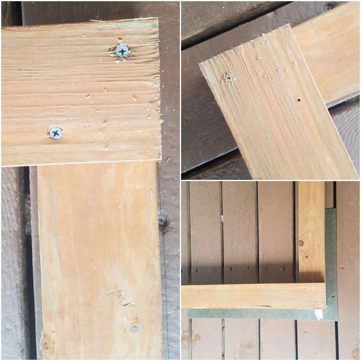 Frame back construction - secure corners with screws. 