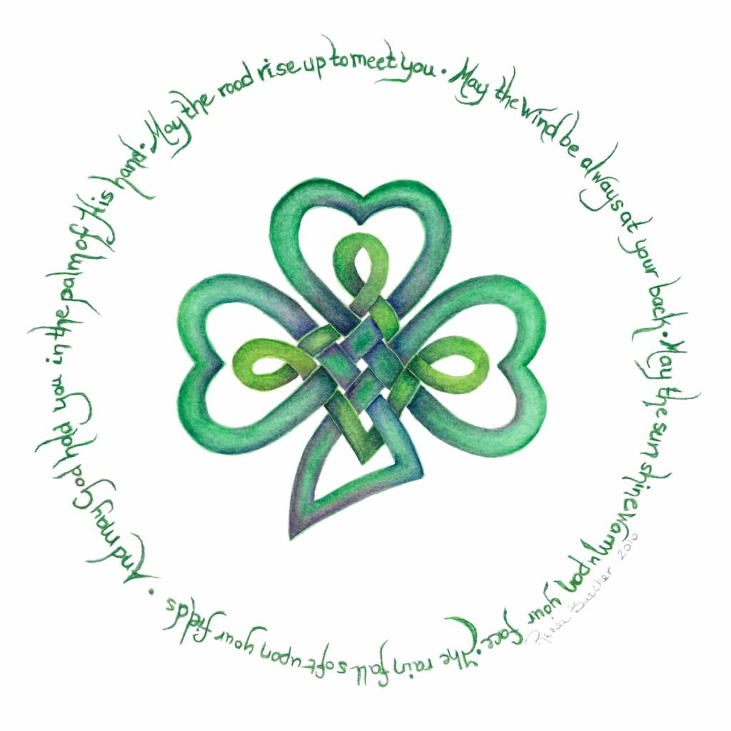 Image link to PDF Printable with Shamrock print.