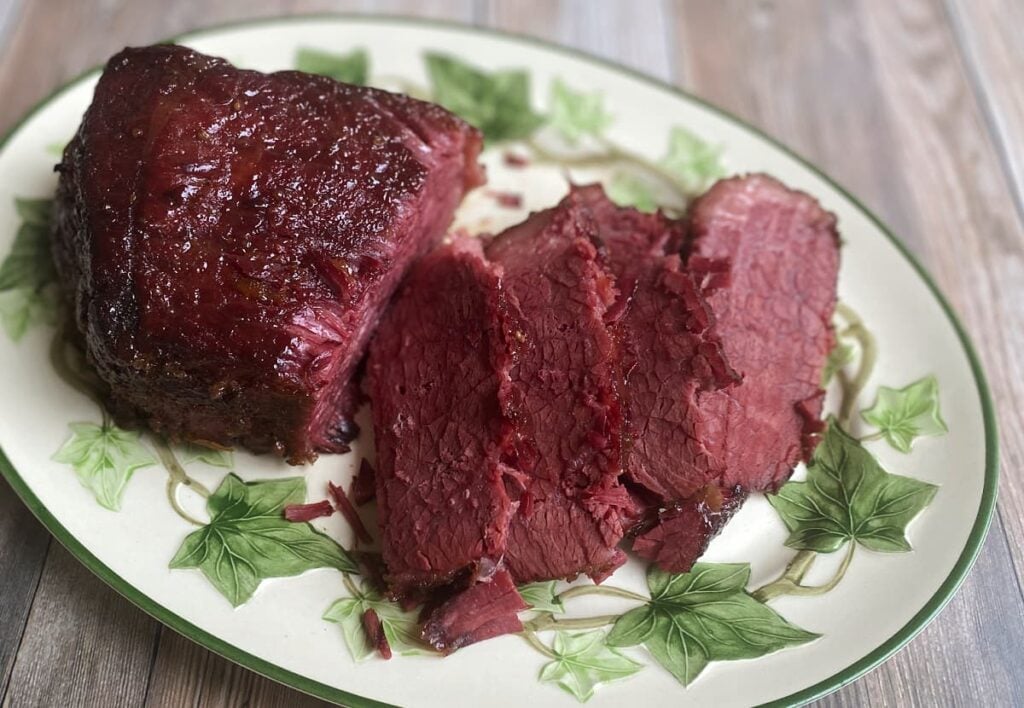 Brown Sugar & Mustard Glazed Corned Beef • The Good Hearted Woman