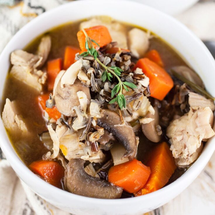 Autumn Wild Rice Soup with Turkey