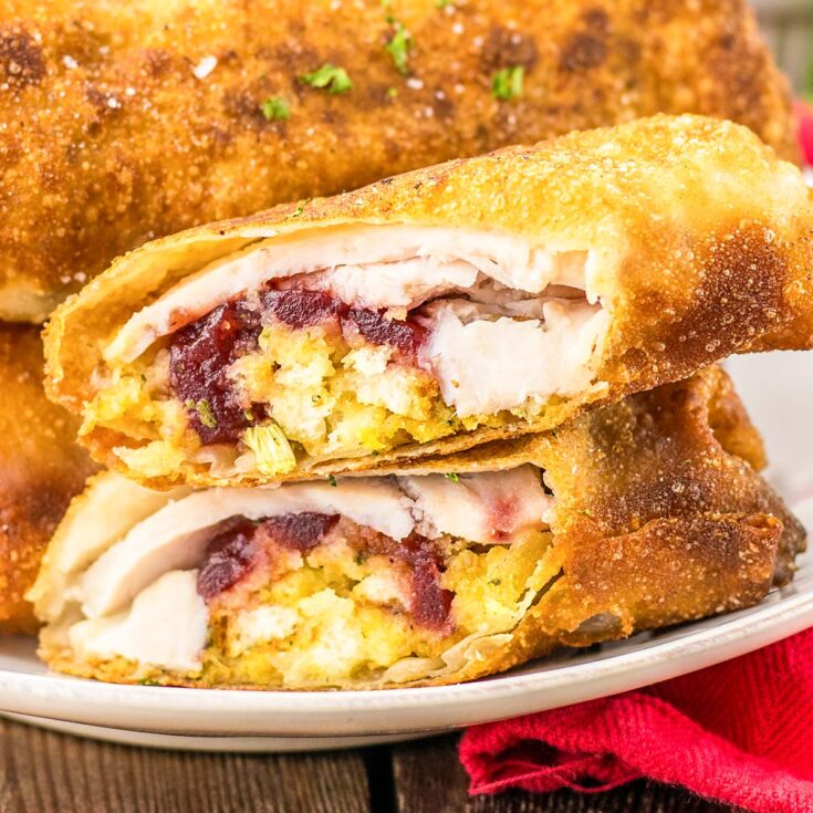 Thanksgiving Leftover Egg Rolls, plated.