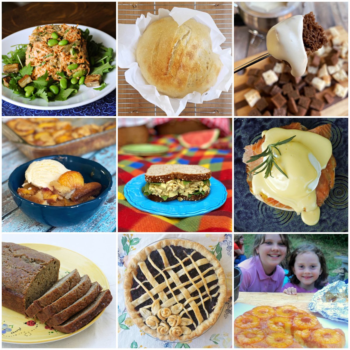 9-panel collage showing images of food and recipes from April Food Holidays calendar.