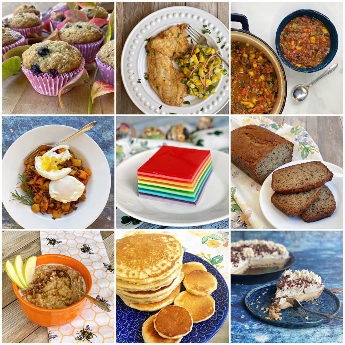 9-panel collage showing images of food and recipes from February Food Holidays calendar.