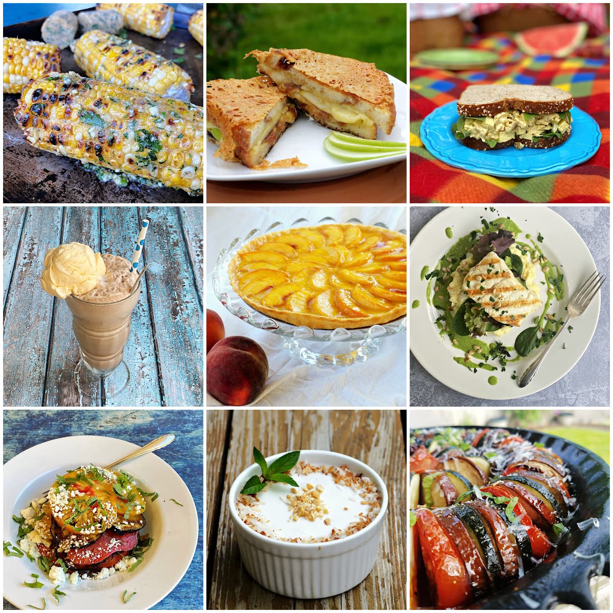 9-panel collage showing images of food and recipes from June Food Holidays calendar.