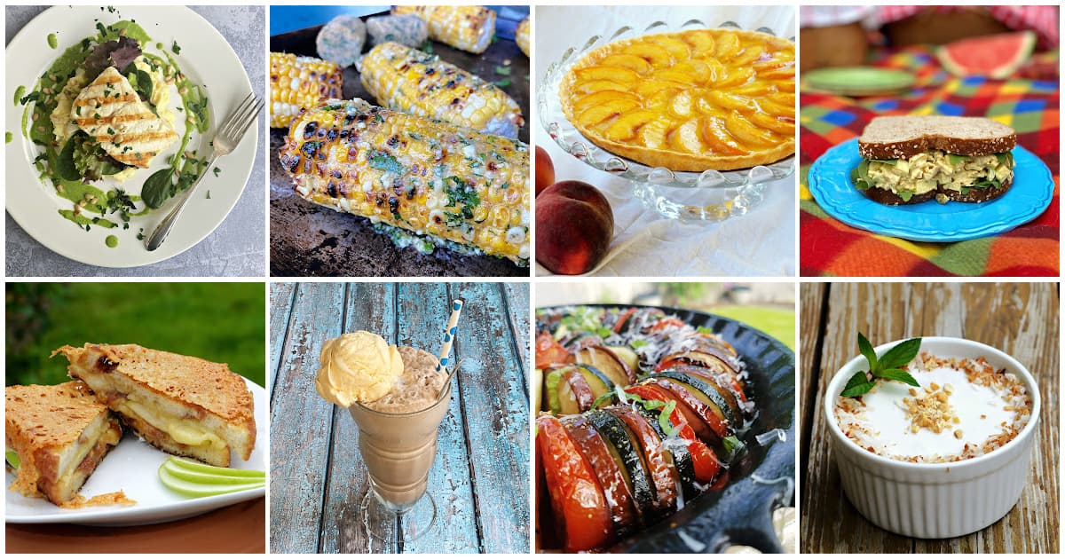 8-panel collage showing images of food and recipes from June Food Holidays calendar.