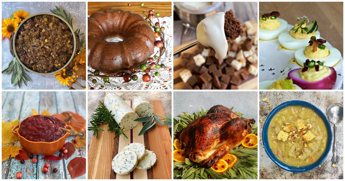 8-panel collage showing images of food and recipes from November Food Holidays calendar.