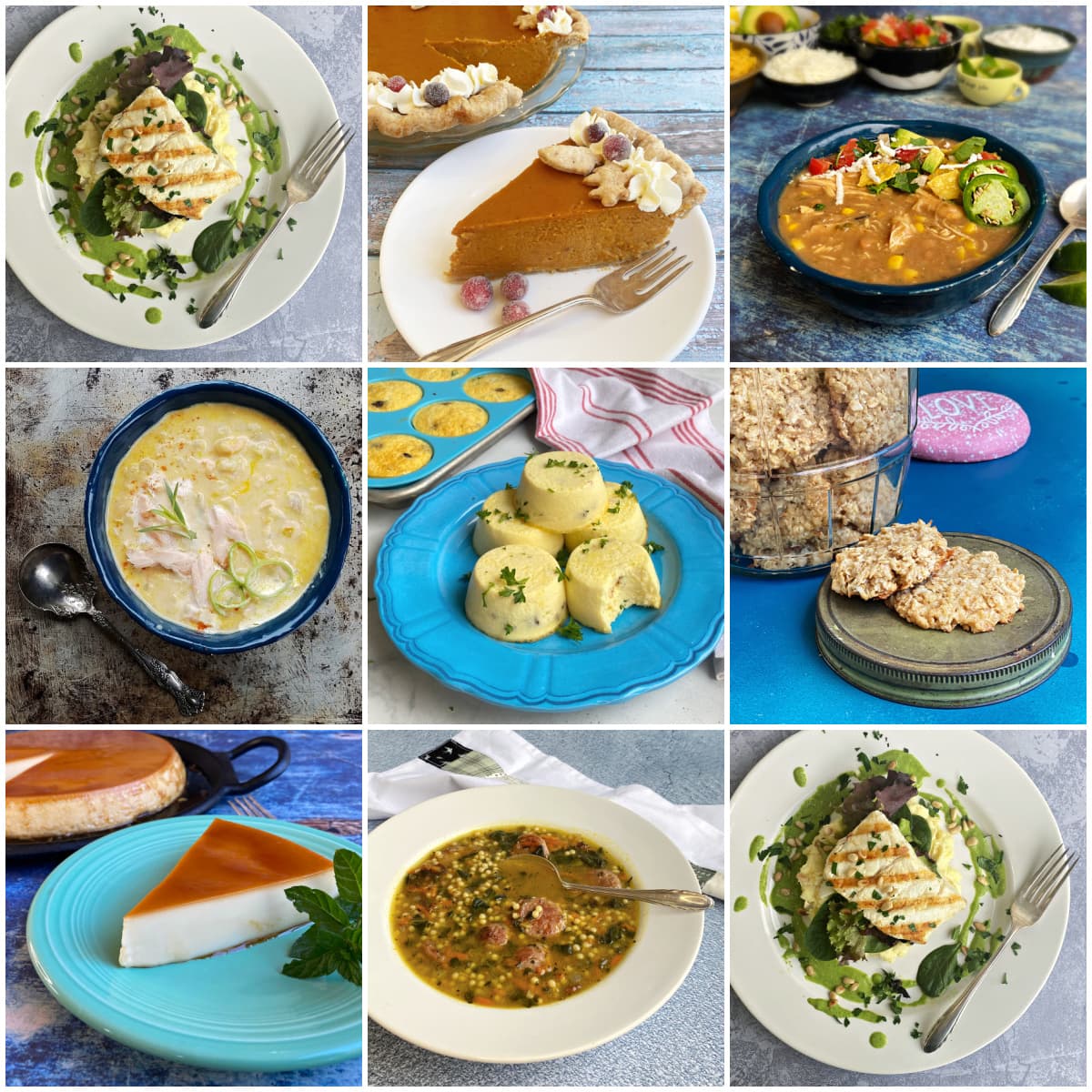 9-panel collage showing images of food and recipes from October Food Holidays calendar.