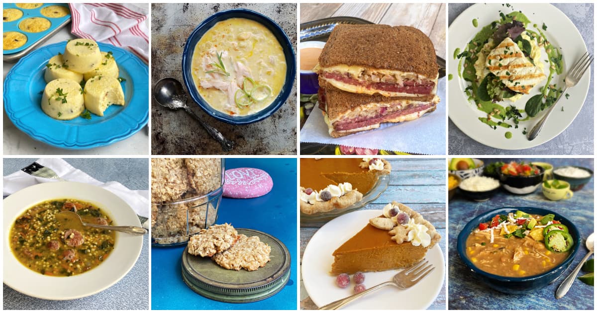 8-panel collage showing images of food and recipes from October Food Holidays calendar.