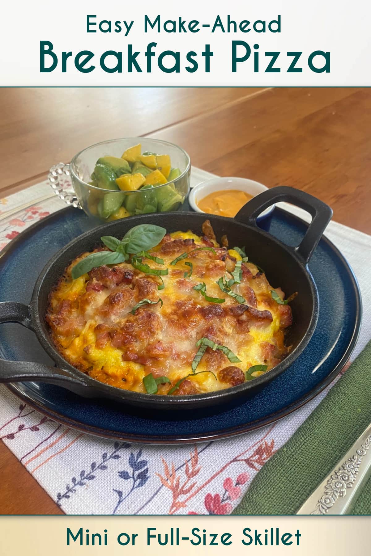 Soft and cozy cast iron breakfast pizza with creamy eggs, melty cheese, and your favorite toppings. Make individual mini skillet pizzas or one large 10-inch version. Perfect for brunch, meal prep, or easy make-ahead breakfasts.